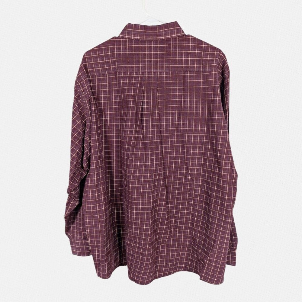 Brooks‎ Brothers Shirt XL Burgundy Windowpane Button Down Office Career Preppy - Picture 3 of 4